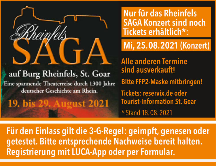 Rheinfels Saga 2021 19 29 August 2021 Stadt St Goar